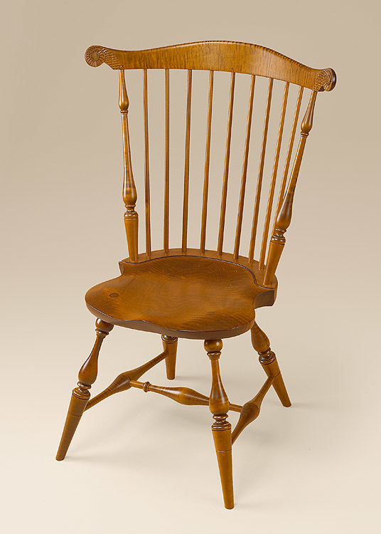 Historical Tiger Maple Fan-Back Windsor Side Chair-image