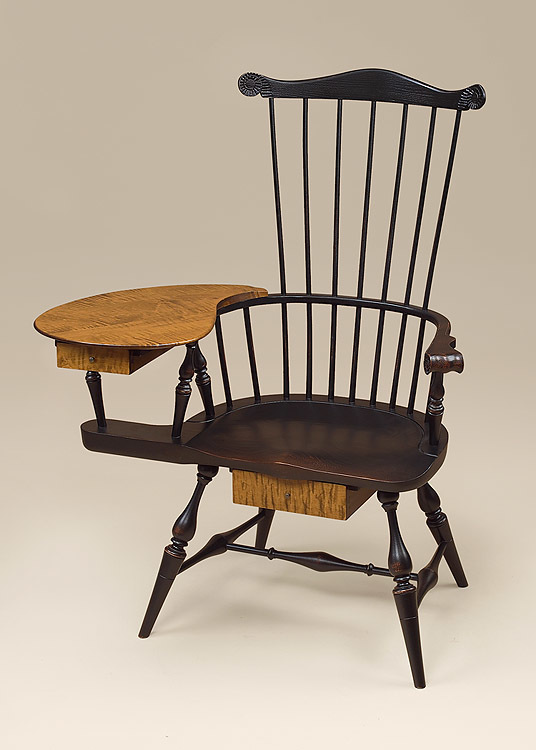 Historical Fan-Back Windsor Writing Armchair-image