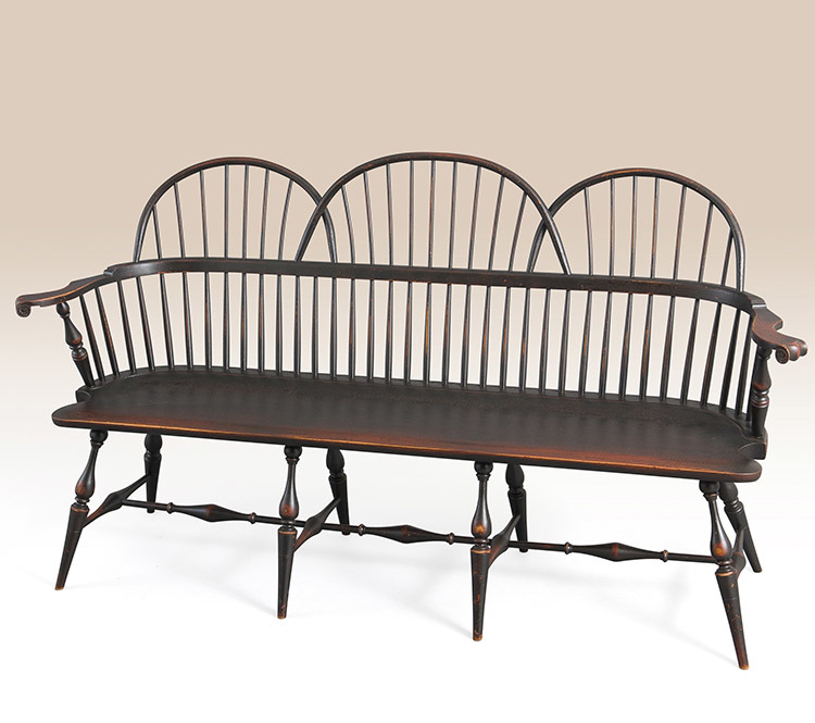 Historical Philadelphia Triple Sack-Back Windsor Settee-image