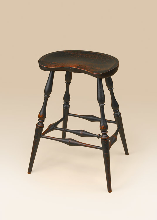 Historical Saddle Seat Kitchen Stool-image