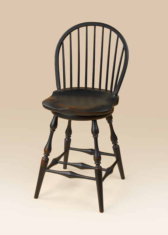 Historical Swivel Low Bow-Back Windsor Stool-image