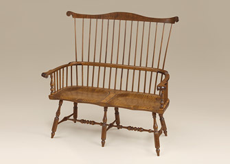 Historical Kent Windsor Settee - Tiger Maple-image