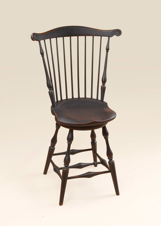 Historical Swivel Fan-Back Stool-image