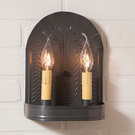 Double Sconce with Willow in Kettle Black-image