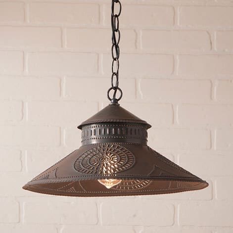 Shopkeeper Pendant Light with Chisel Design in Kettle Black-image