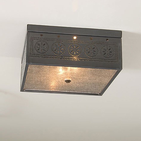 Square Ceiling Light with Chisel in Three Finishes-image