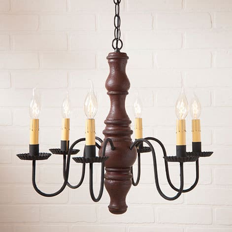 Gettysburg Wooden Chandelier in Americana Red-image