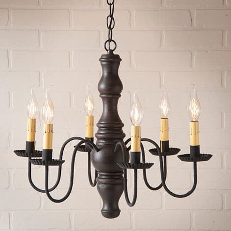 Gettysburg Wooden Chandelier in Americana Black-image