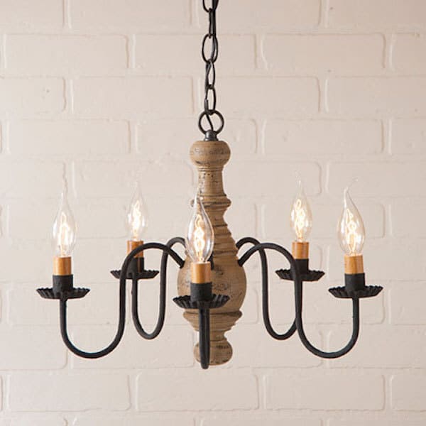 Lancaster Wooden Chandelier in Americana Pearwood-image