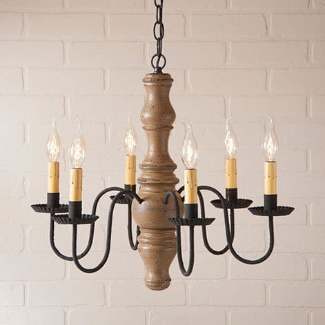 Gettysburg Wooden Chandelier in Americana Pearwood-image