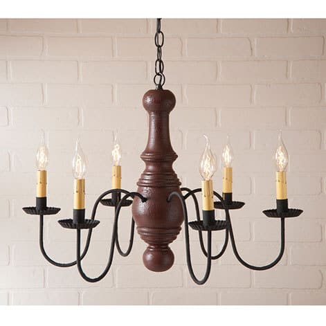 Maple Glenn Wooden Chandelier in Americana Red-image