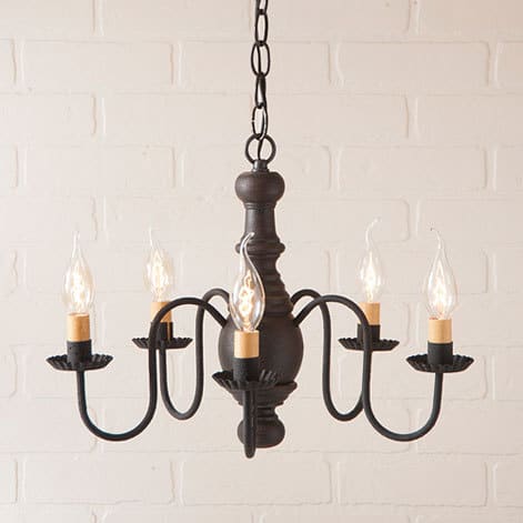 Lancaster Wooden Chandelier in Americana Black-image