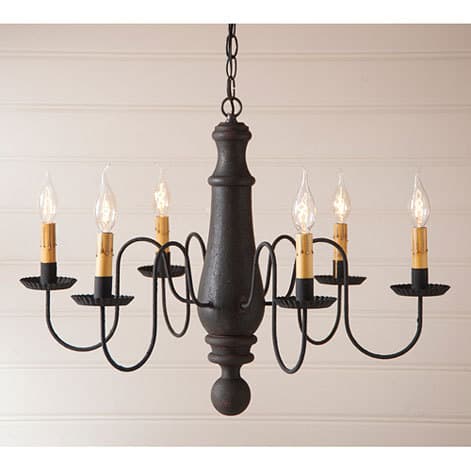 Large Norfolk Chandelier in Hartford Black over Red-image