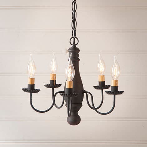 Bed and Breakfast Chandelier in Hartford Black over Red-image