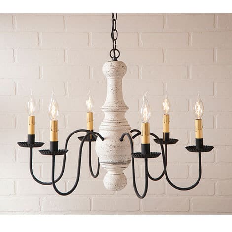 Maple Glenn Wooden Chandelier in Americana Vintage White-image