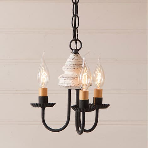 Bellview Wooden Chandelier in Americana Vintage White-image