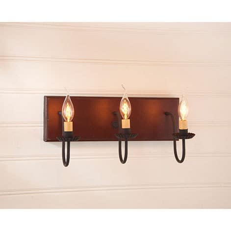 Three Arm Vanity Light in Sturbridge Red-image