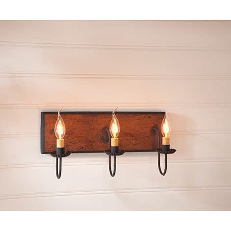 Three Arm Vanity Light in Hartford Pumpkin over Black with Black Stripe-image