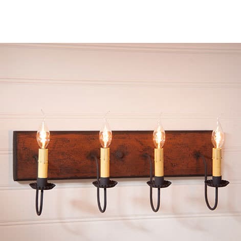 Four Arm Vanity Light in Hartford Pumpkin over Black with Black Stripe-image