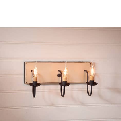 Three Arm Vanity Light in Rustic White-image