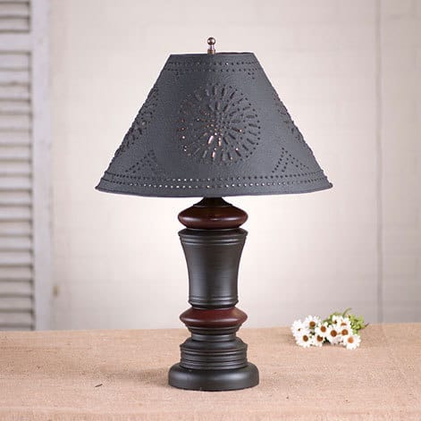 Peppermill Lamp in Sturbridge Black with Red Stripe-image