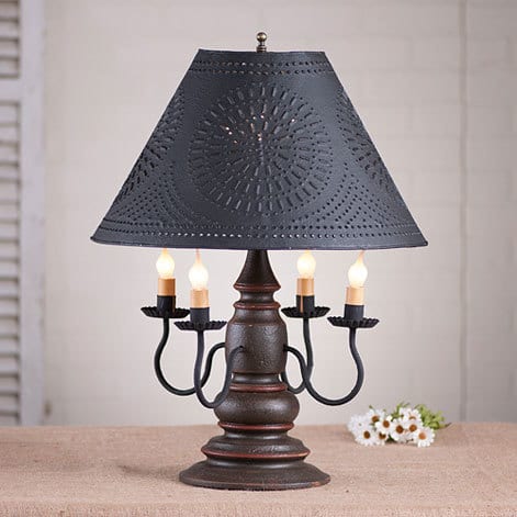 Harrison Lamp in Americana Espresso with Salem Brick Stripe-image