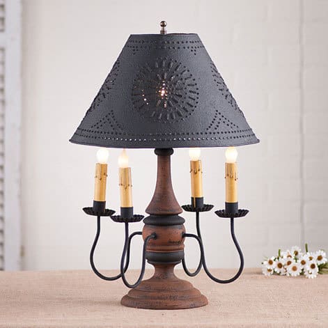 Jamestown Lamp in Hartford Pumpkin over Black with Black Stripe-image