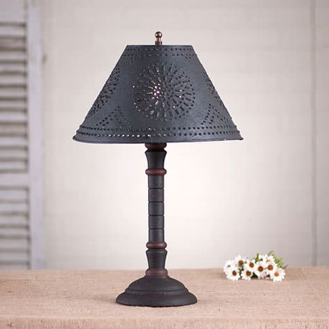 Gatlin Lamp in Hartford Black over Red with Red Stripe-image