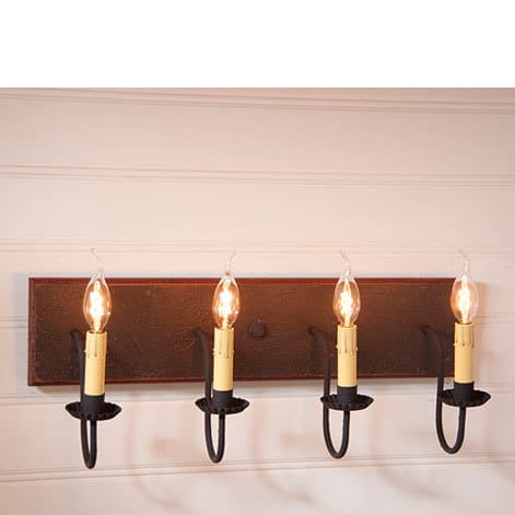 Four Arm Vanity Light in Americana Espresso with Salem Brick Stripe-image