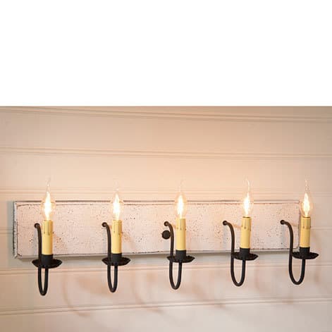 Five Arm Vanity Light in Americana Vintage White-image