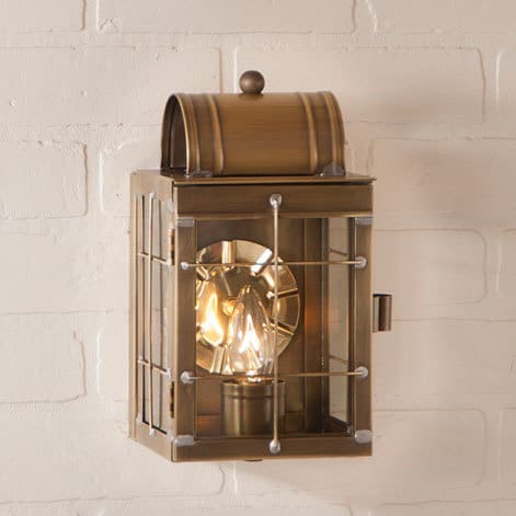 Small Wall Lantern in Weathered Brass-image