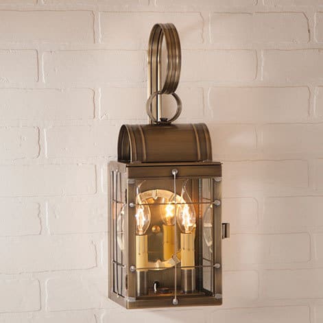 Double Wall Lantern in Weathered Brass-image