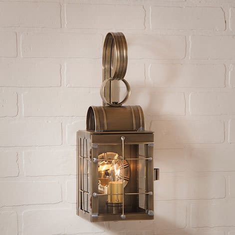 Single Wall Lantern in Weathered Brass-image