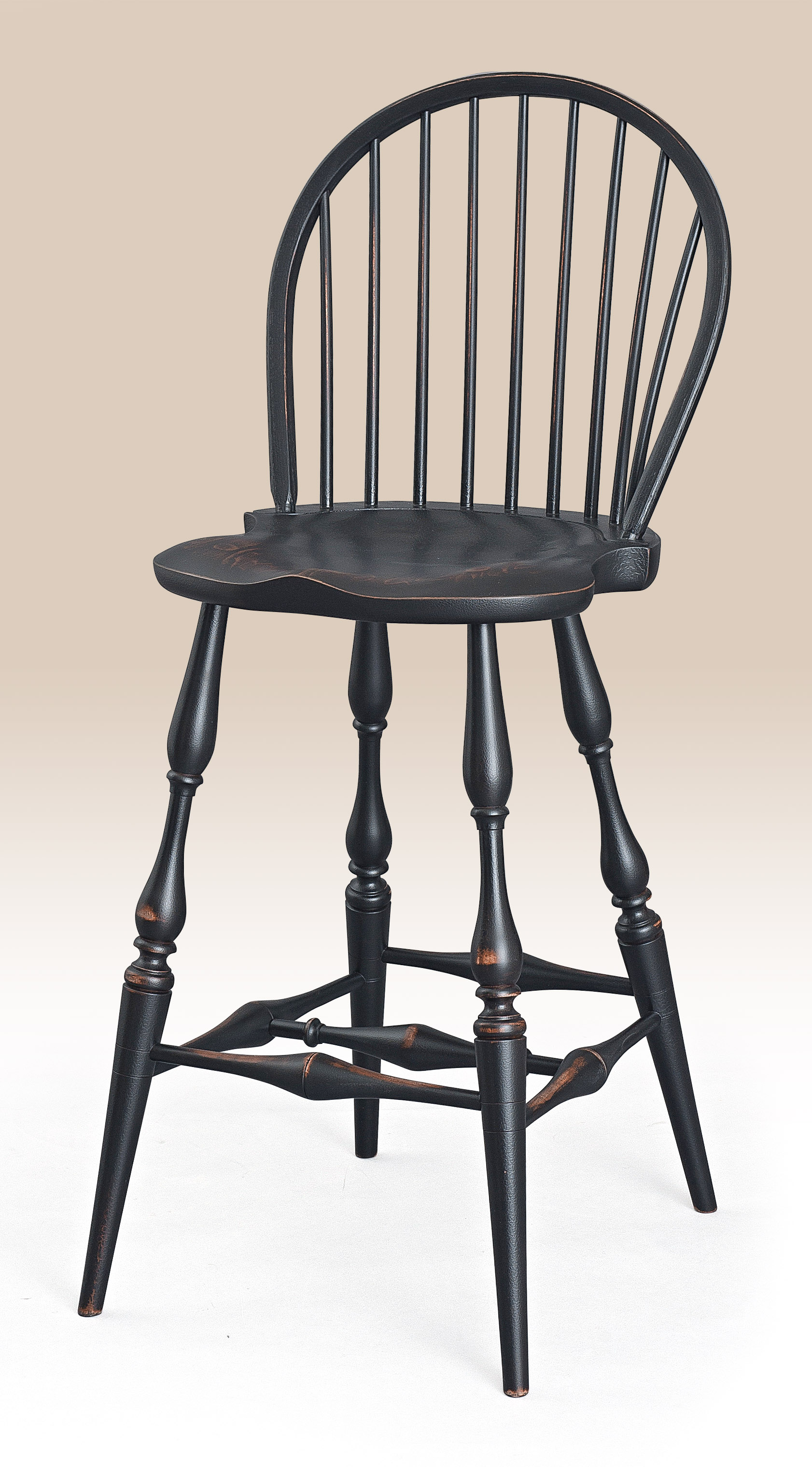 Historical Low Bow-Back Windsor Stool - Non Swivel-image