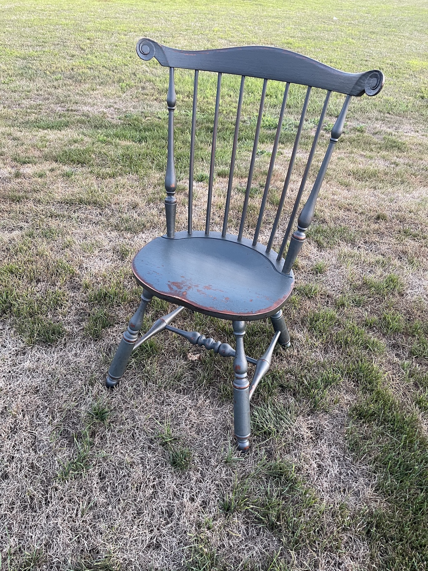 Painted Historical Lancaster Fan Back Windsor Side Chair-image