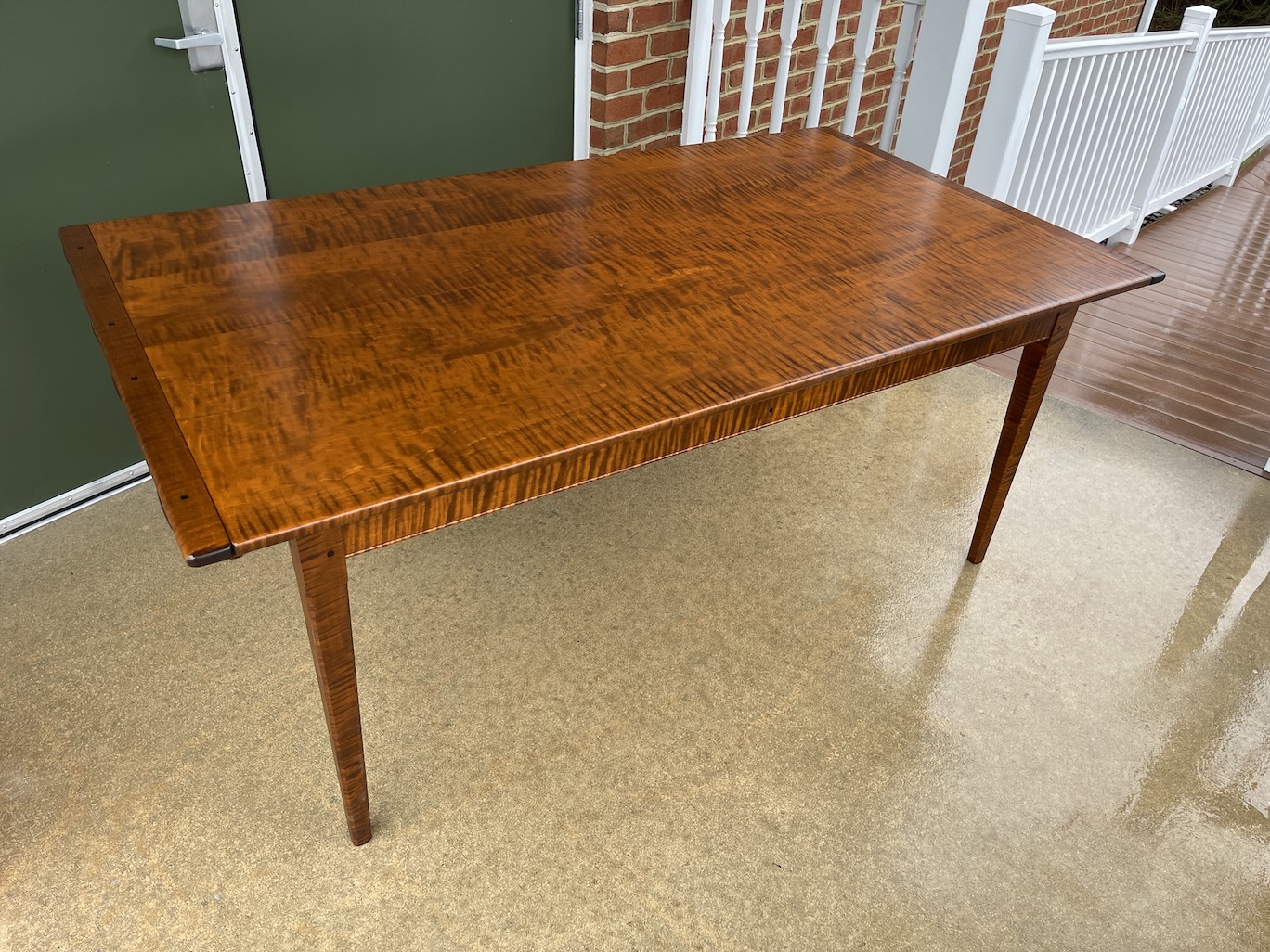 Great 6 ft X 40in Pennsylvania Farm Table Tiger Maple Wood-image