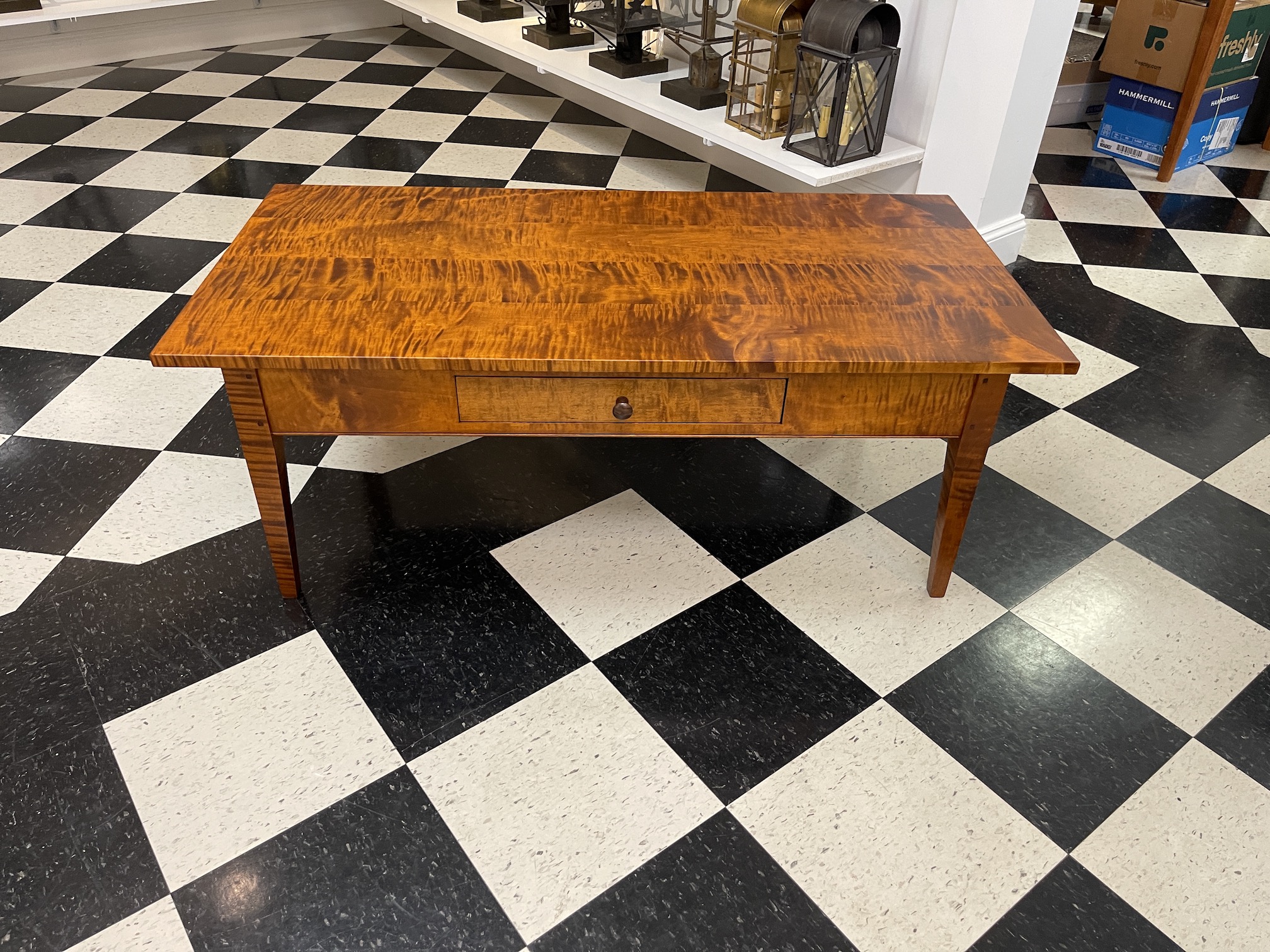 Shaker Style Coffee Table - Tiger Maple Wood - New Model-image