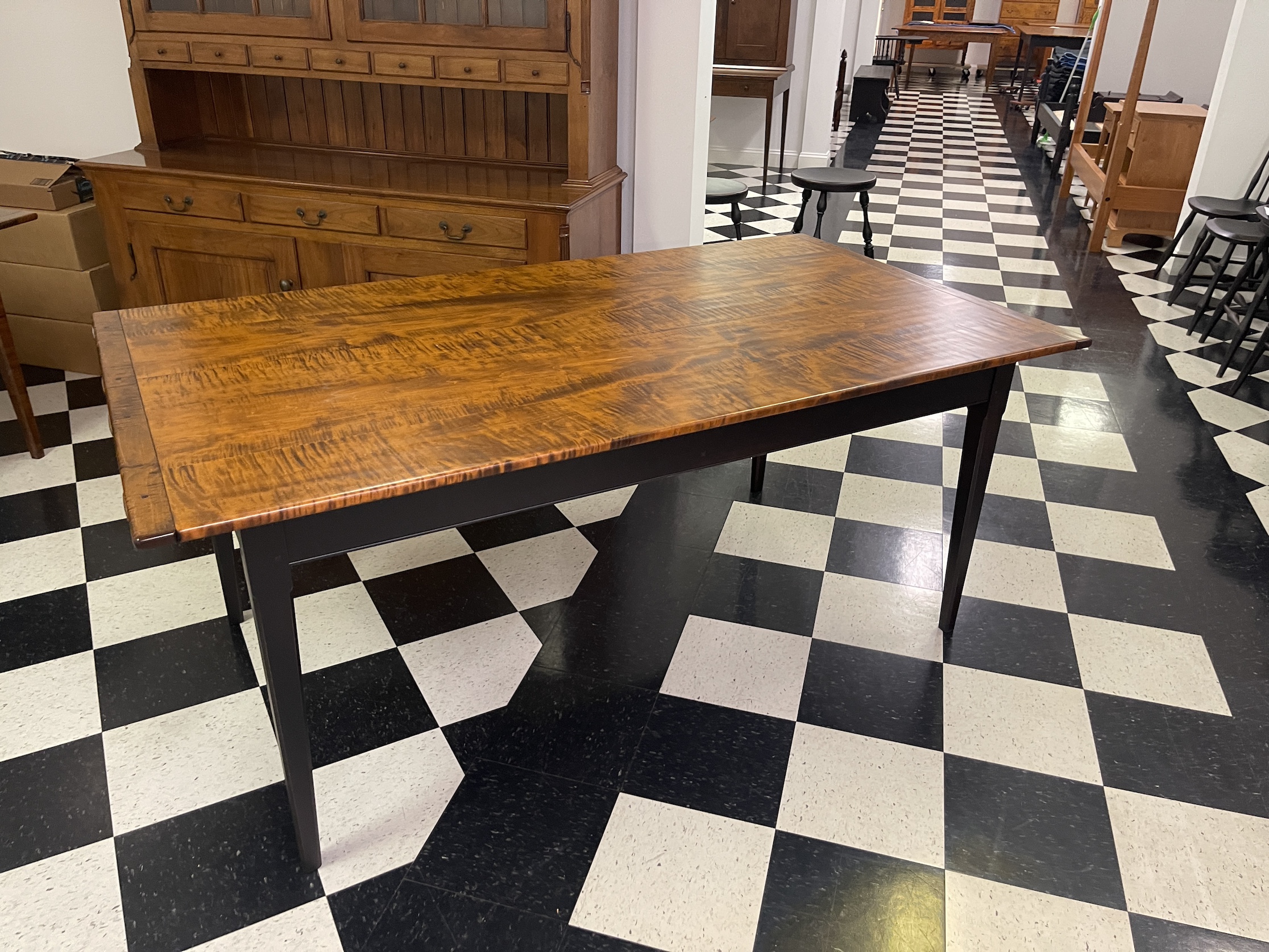 Tiger Maple Wood Top Farmhouse Table 6ft X 39in - SOLD-image