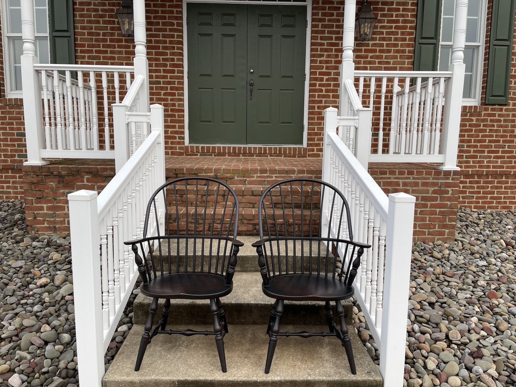 Pair of Sack Back Windsor Armchairs-image