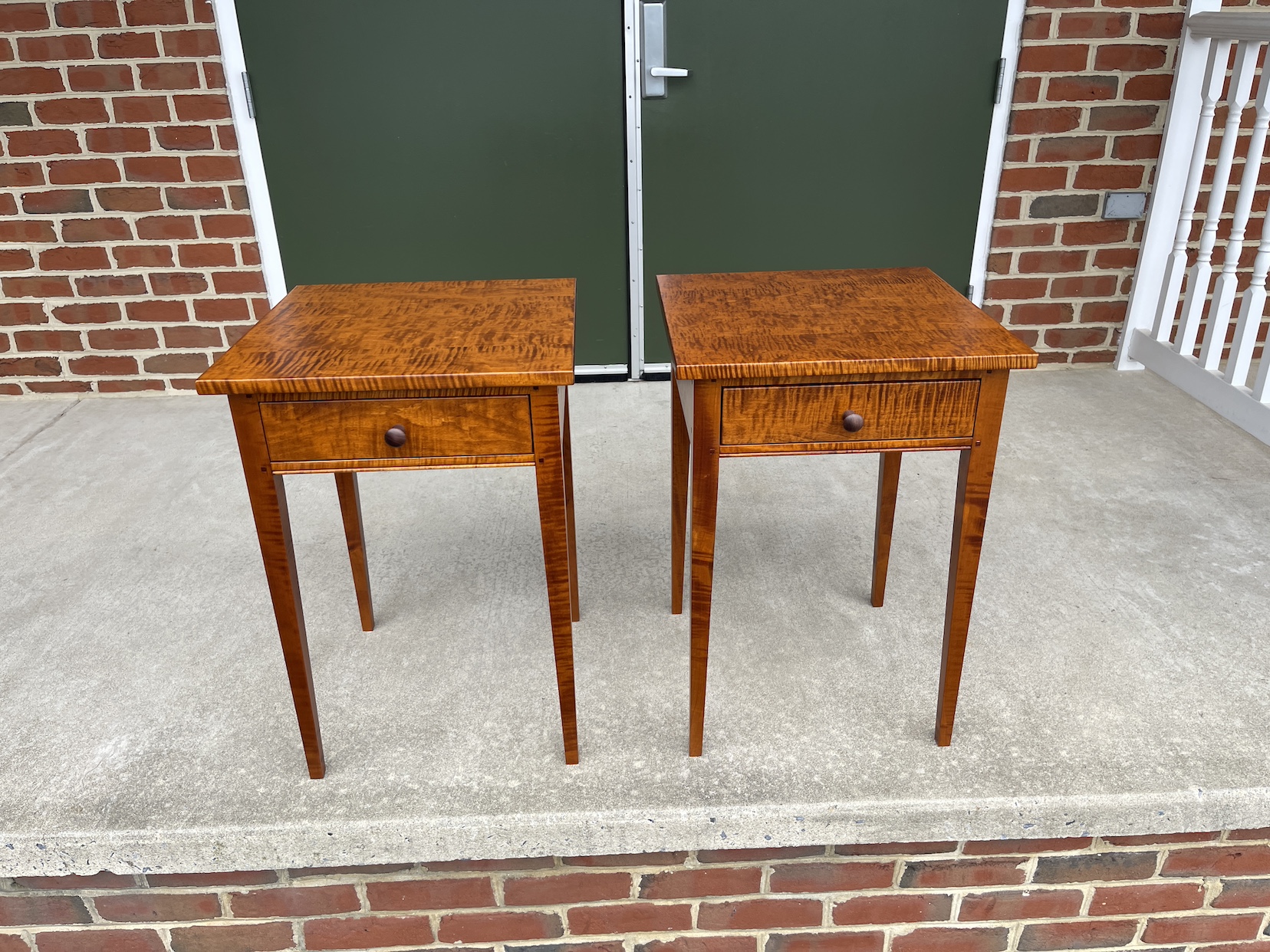 Pair of Tiger Maple Shaker Stands-image