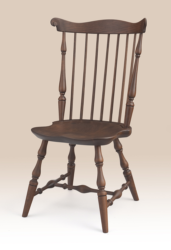 Pennsylvania Made Cherry Fan Back Side Windsor Chair-image