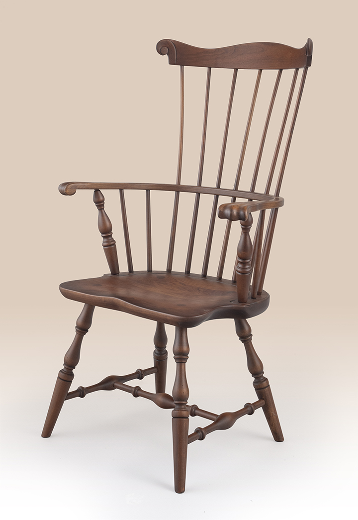 Pennsylvania Made Cherry Fan Back Windsor Armchair-image