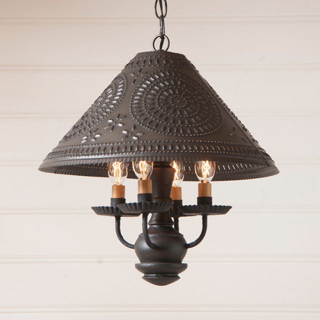 Homespun Wooden Shade Light in Americana Black-image