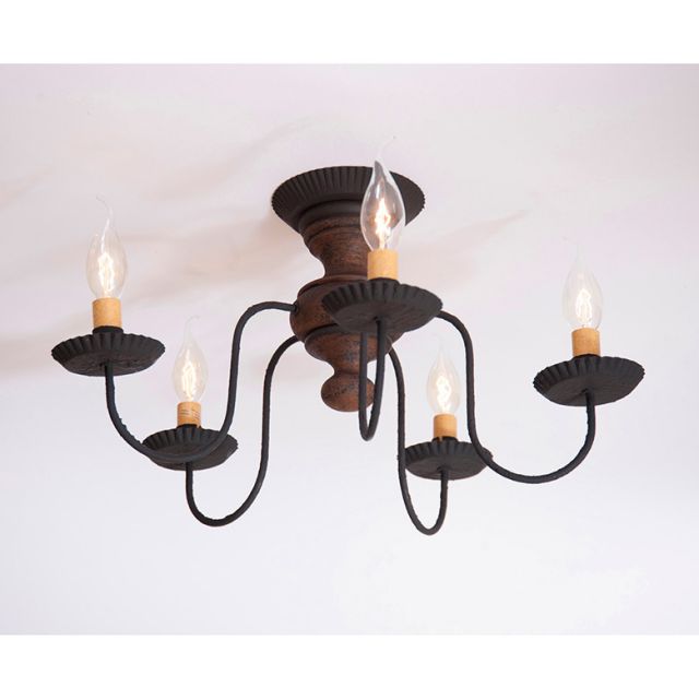 Thorndale Ceiling Light in Hartford Pumpkin over Black with Black Stripe-image